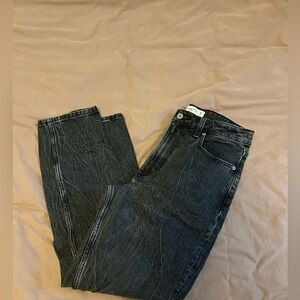 Abercrombie & Fitch Washed Black Mom Jeans